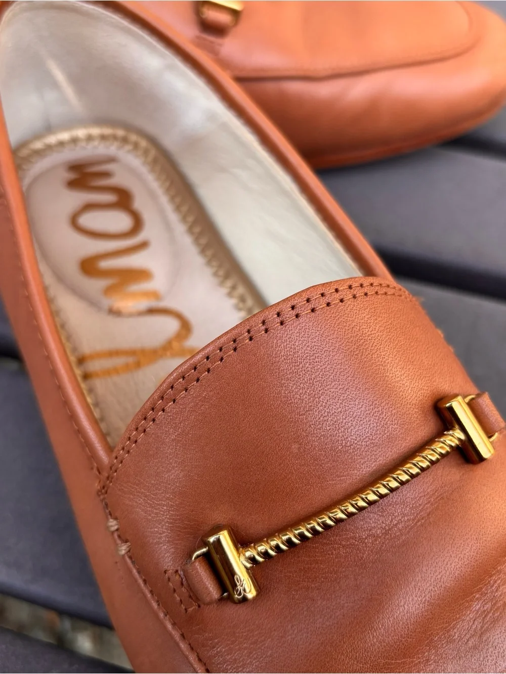Sam Edelman Woman’s Cognac Leather Bit Loafers - Picture 6 of 11